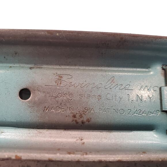 Vintage SWINGLINE CUB Teal Green Desktop Stapler Made in USA - Picture 7 of 12